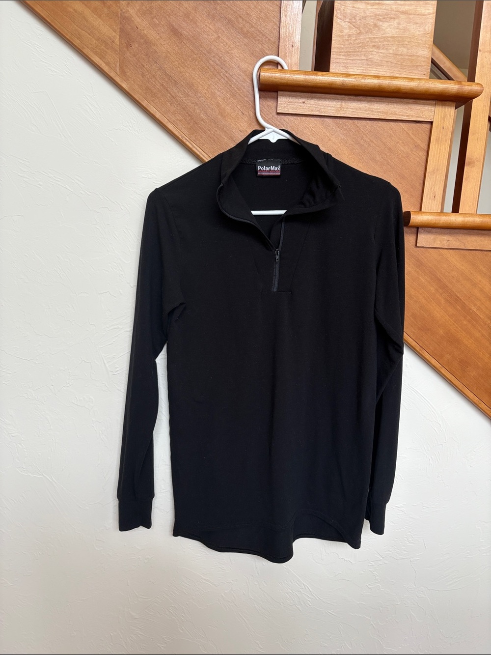 Women’s Black Long-Sleeve Half-Zip Tee Base Layer Good Clean Condition Warm